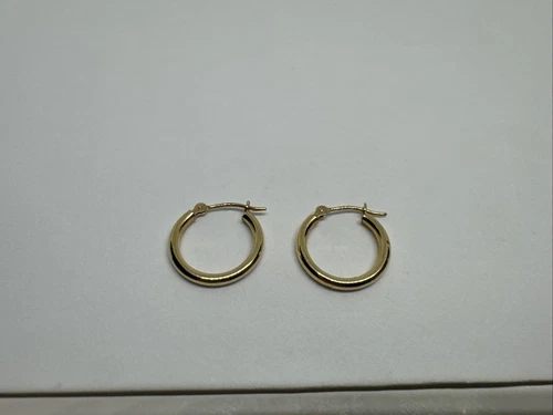 Read! Jcm 14K Fine Yellow Gold 15mm Round Circle Ring Hoop Snap Earrings, 0.65g