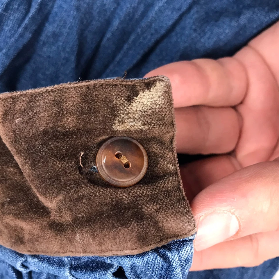 J Jill Maxi Shirt Dress Womens XL Blue Denim Button Long Sleeve Stretch Vintage - Image 3 of 4