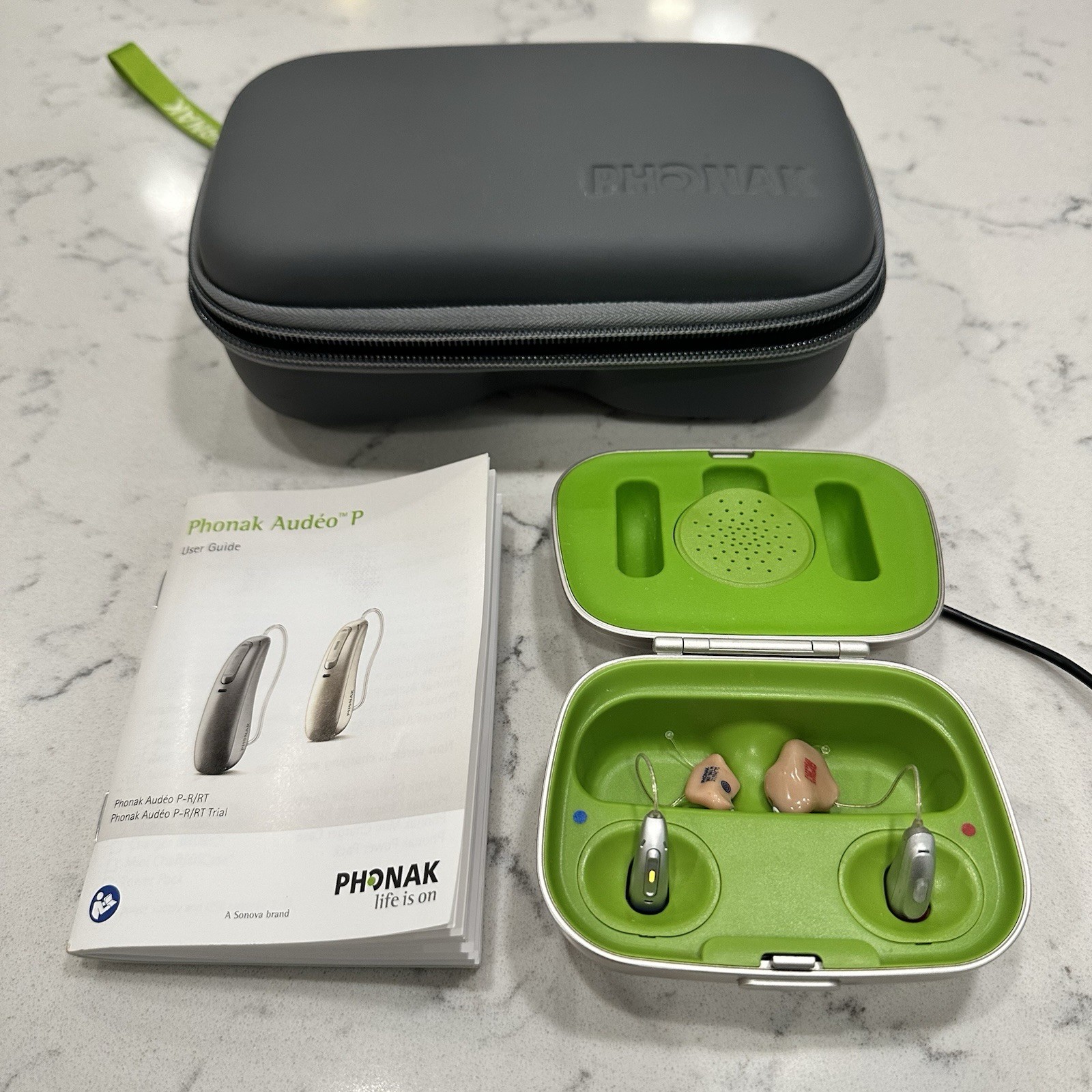 Phonak Audeo Paradise P90-R Factory Set With Charging Case And Paperwork
