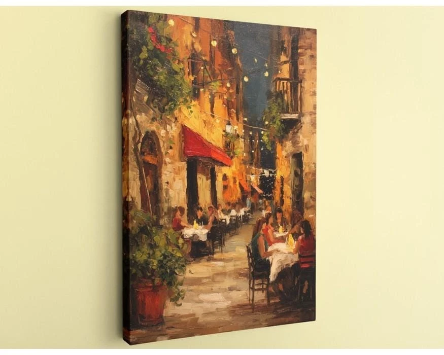 Italian Alley Canvas Print Romantic Impressionistic European Cafe Wall Art
Opens in a new window or