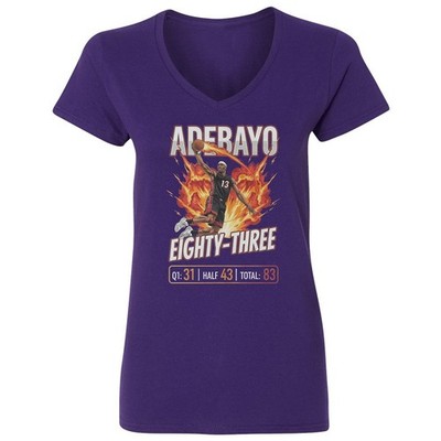 Adebayo 83 Points Tribute Eighty-Three Bam Graphic Ladies' V-Neck Tshirt