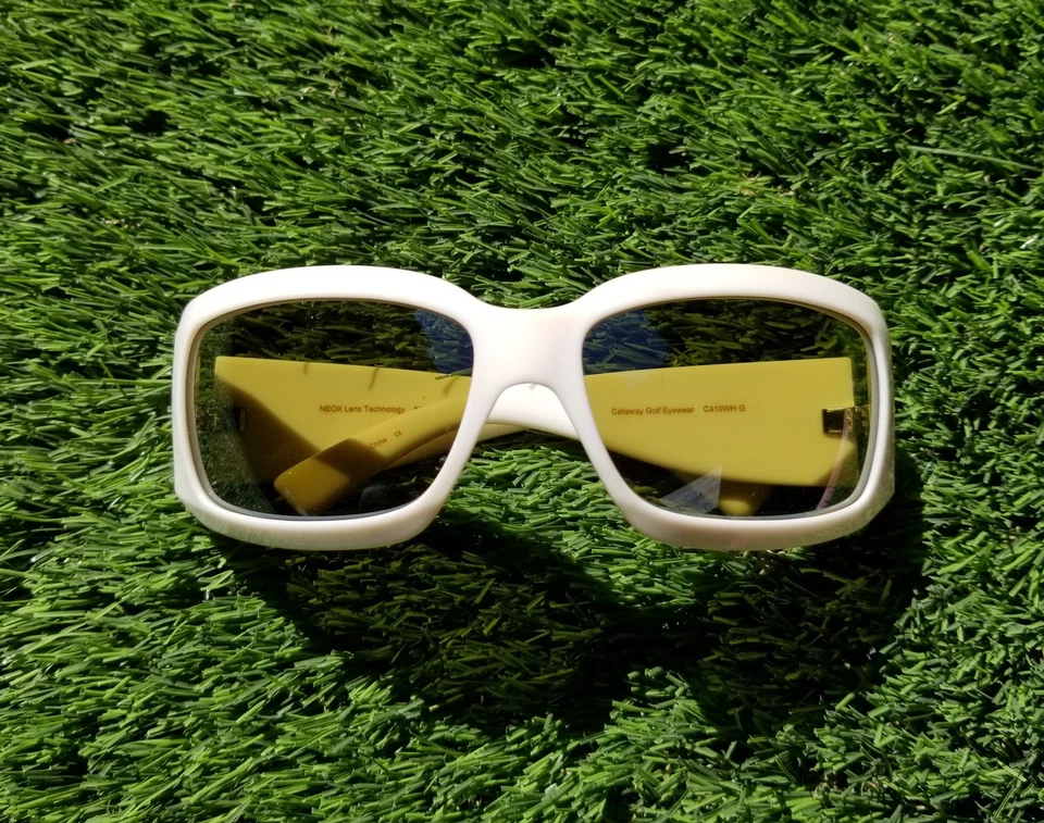 Callaway Ivory Golf Sunglasses Green NEOX Lenses Rhinestones C410WH G Rare - Image 2 of 4