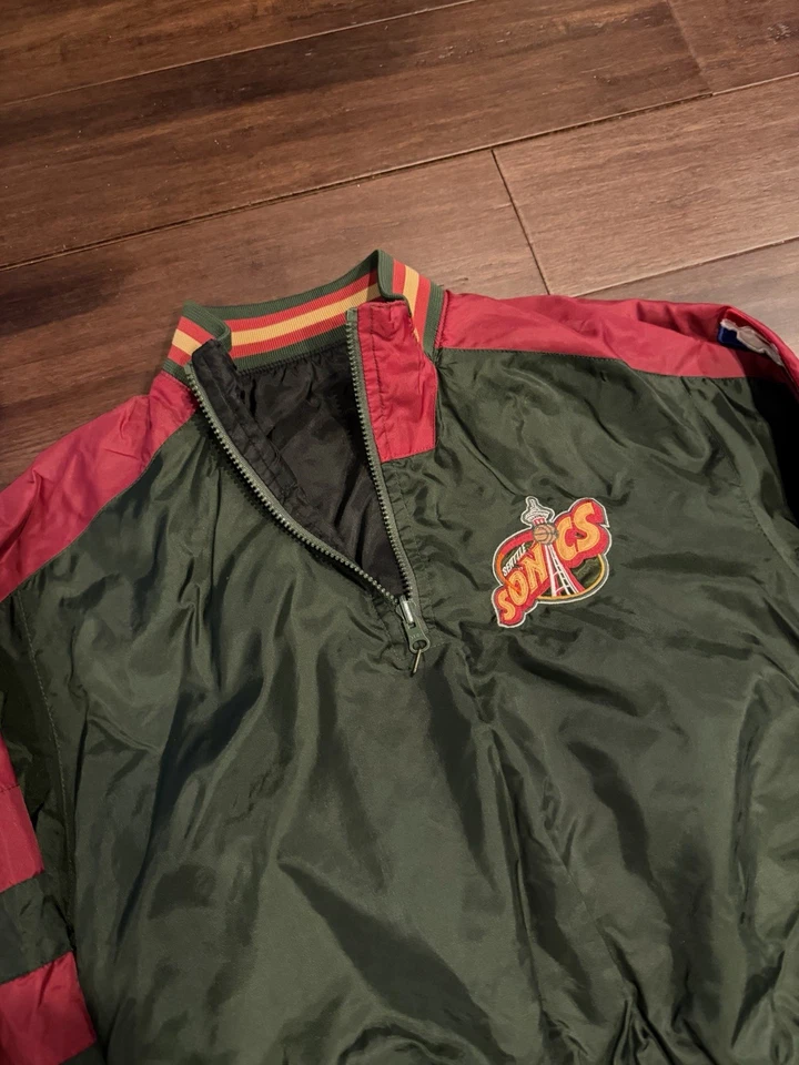 Vintage Seattle SuperSonics Youth Windbreaker Reversible Jacket Medium - Image 2 of 4