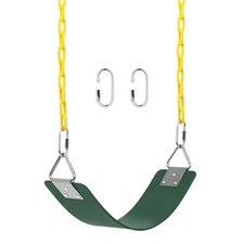 Heavy Duty Swing Seat Replacement 66in Anti-Rust Chains Snap Hooks Green