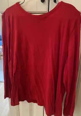 Isaac Mizrahi Live Essentials Red Long Sleeve T-Shirt XL Casual Comfortable