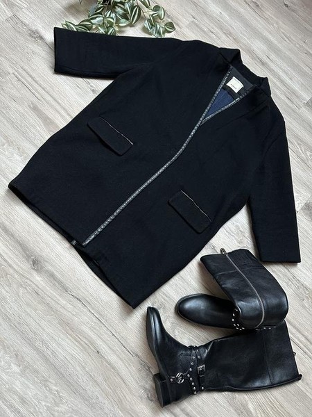 Women Pinko Coat Black Wool 38 / M / 46