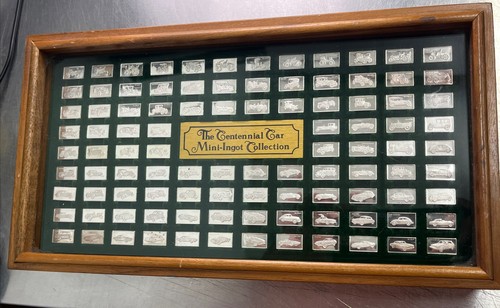 THE FRANKLIN MINT "THE CENTENNIAL CAR MINI INGOT COLLECTION" IN CASE-100 Inglots