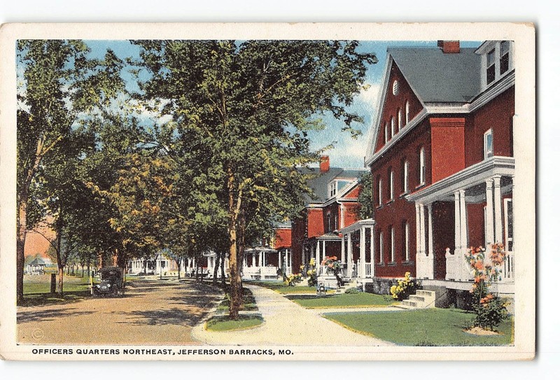 Jefferson Barracks Missouri MO Postcard 1915-1930 Officers Quarters Northeast