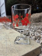 Large Set 1970s Italy Drinking Glasses & Shooters / Eggs Cups Hand Painted Gilt