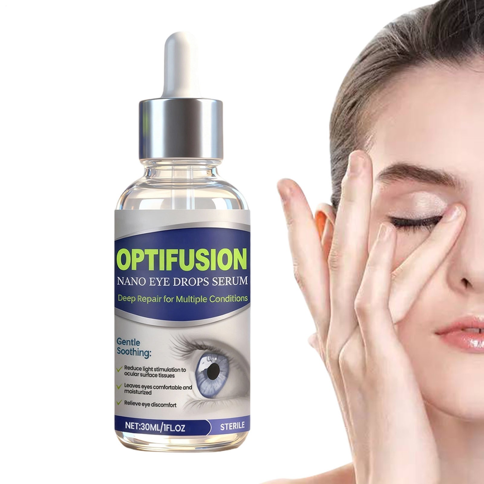OptiFusion Nano Eye Drops Serum Essence 30ML Gentle Care Liquid Eyes Relief