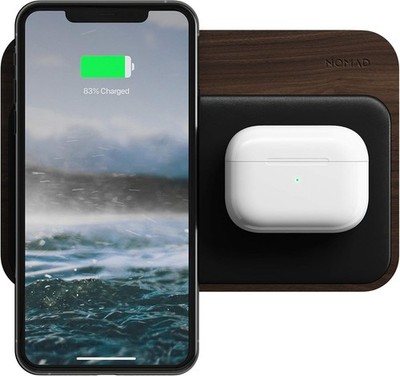 Nomad Base Station Hub Edition Qi Wireless Charging Station Leather - Walnut