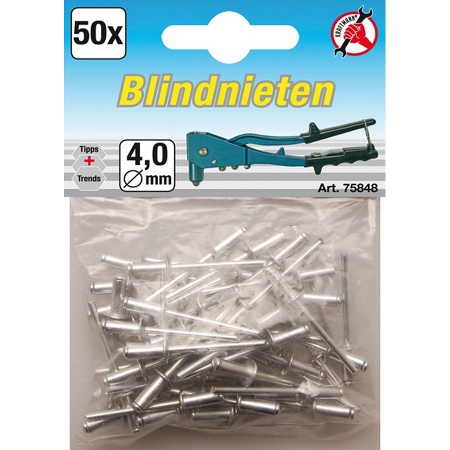 rivetti a strappo 4,0 mm 50 pz - codice bgs75848 FBGS75848 KRAFTMANN minuteria c