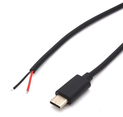 USB Type C Kabel mit offenem Kabelende zur Stromversorgung - Länge: 0,50 m - Bild 1 von 3