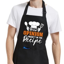 Funny Cooking Aprons for Men Women with Pockets, Your Opinion Wasn't in the R...