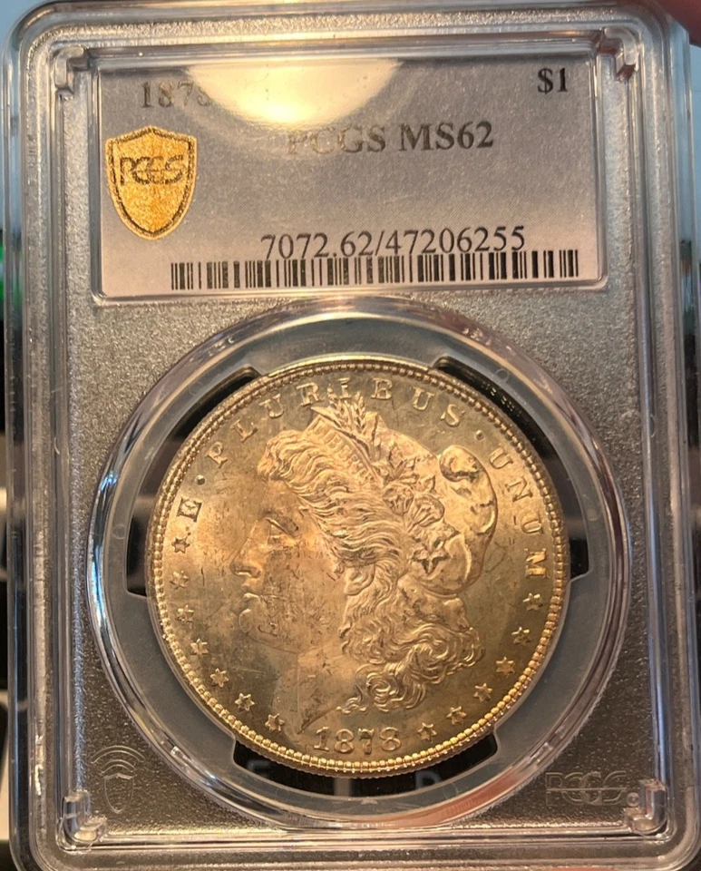 1878 8 TF Tail Feathers Morgan Silver Dollar PCGS MS 62 Gold Shield - Image 2 of 3