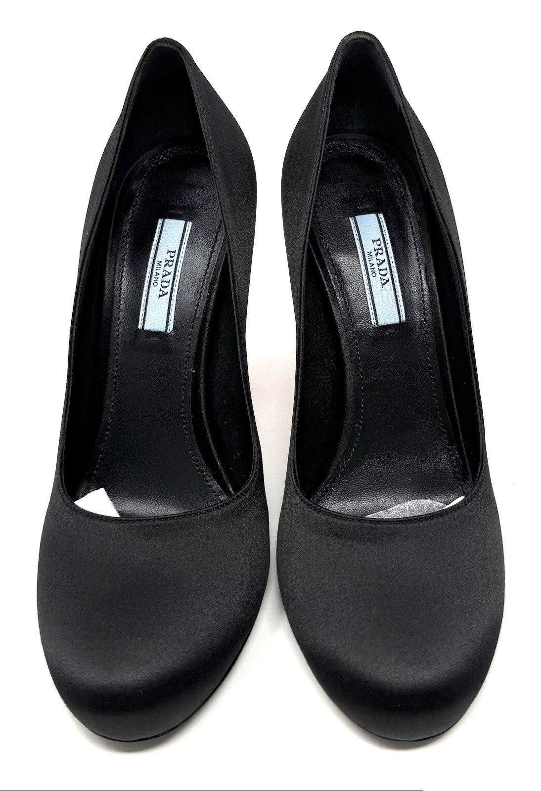 Prada Lighting Bolt Black Satin Pumps W Red Lighting-bolt Heel Size Eu 37 thumbnail 6