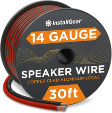 Installgear 14 Gauge Speaker Wire - 30 Ft Copper Clad Aluminum Speaker Cable wit
