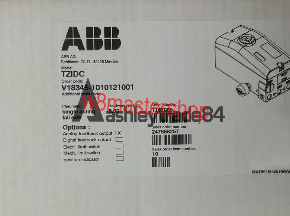 1PCS NEW ABB Valve Positioner V18345-1010121001
