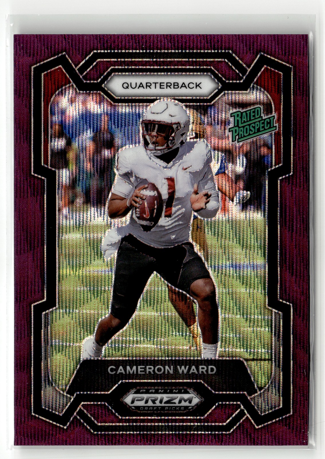 2024 Panini Prizm Draft Picks #199 Cameron Ward Purple Wave
