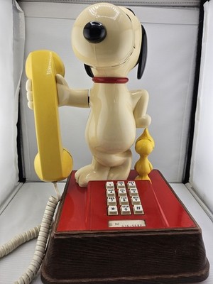 1976 SNOOPY & WOODSTOCK 電話機 スヌーピー ヴィンテージ Vintage 1976 The Snoopy and Woodstock Phone Head Turning