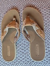 Women's Sperry Top-Sider Tan Leather Thong Slip-On Sandals Size 7M