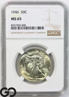 1946 Walking Liberty Half Dollar, NGC MS-65 ** Premium Quality 4 Grade!