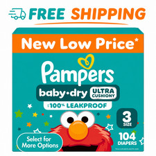 Pampers Baby Dry Baby Diapers Size 3, 104 Count