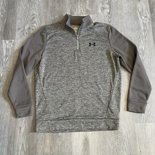 Under Armour Men's Medium Loose Fleece 1/4 Zip Taupe Pullover Sweatshirt