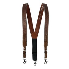Nocona Belt Co Men's Big  Tall Leather Ostrich Print Suspenders