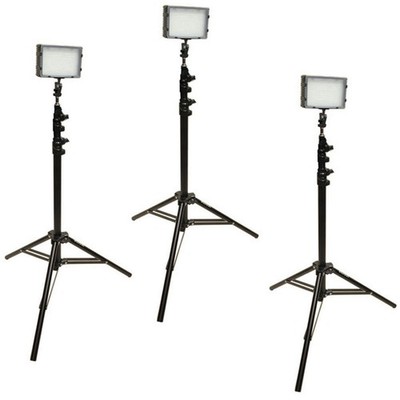 Bescor Field Pro FP-180 Bi-Color LED 3-Light Kit, Includes 3x 74'' Air-Cushioned