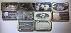 Lot of 10 - 1 Troy oz Various Aged .999 Fine Silver Bars See Pictures