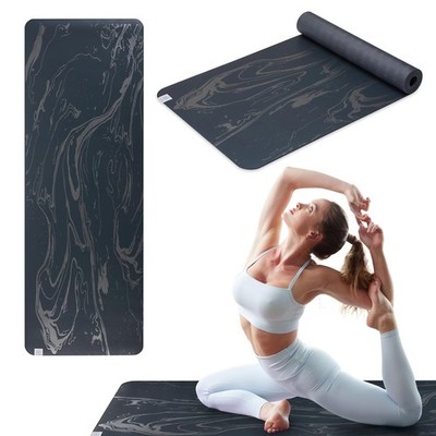 Yoga Mat 5mm Non Slip Cushioned Support 68 x 24 In Marbled Gaiam Dry-Grip Thick