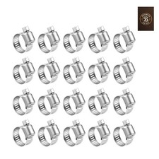 20 Pack Stainless Steel Hose Clamp Adjustable 3/8'' - 5/8'' 10-16mm Worm Gear...
