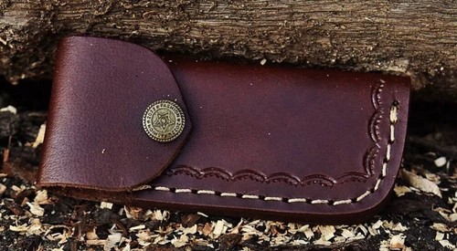 Custom Handmade Damascus Steel Folding Blade Pocket Knife Camel Bone Handle-Blue - Picture 6 of 6