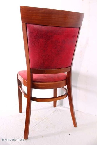 Hermosa silla de madera silla de cocina silla tapizada funda roja vino silla apilable - Imagen 12 de 24