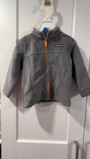 Columbia Fleece Jacket Youth 18-24mon, Grey Zip Up Fleece Casual Mock Neck