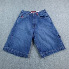 VTG JNCO Jeans Shorts 32 Tribal Skull Baggy Y2K Denim Skater Grunge Jorts