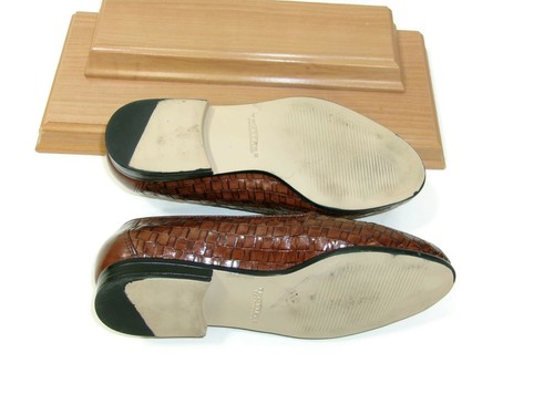 Womens Trotters Liz Brown /Tan Basket Weave Leather Loafers Shoes Size 6 WW $94 - Picture 7 of 12