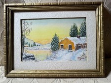 Small Dyer "Landscape Scene" Mixed Media Painting #7 - Signed And Framed