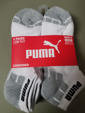 New Mens Puma 6 Pair Cushioned Low Cut Athletic Socks.