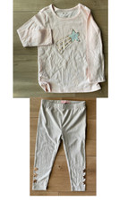 BCBG GIRLS 2PC SET LONG SLEEVE TOP  LEGGING Pink/Grey 2T NWOT