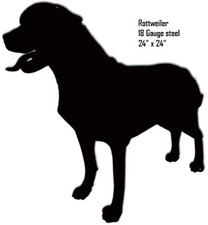 Vintage Style Metal Sign Rottweiler Silhouette 24x24