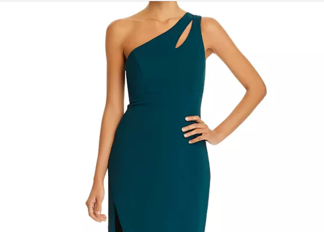 avery g one shoulder gown