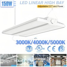 LED Linear High Bay Light 150W 3000K/4000K/5000K CCT Shop Light Commercial Lamp