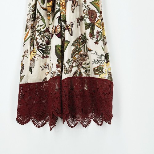 Anthropologie Tiny Women Wide Leg Jumpsuit Small Lace Floral Belted Boho Cottage - Picture 3 of 11