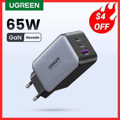 Ugreen 65W GaN Charger Quick Charge 4.0/3.0 Type C PD iPhone 15 14 13 Pro Max