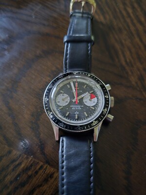 Men's Original 2-Register Croton Chronomaster Aviator/ Sea Diver Watch Rare!