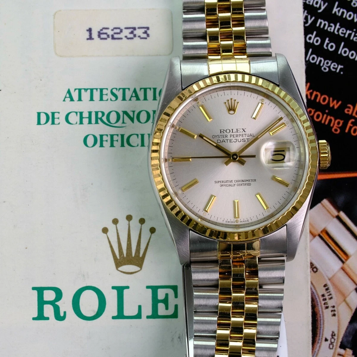 Rolex 16233 silver top