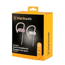 BLACKWEB Wireless Sports Ear-Hook IPX4 Water-Resistant Headphones Rose Gold 
