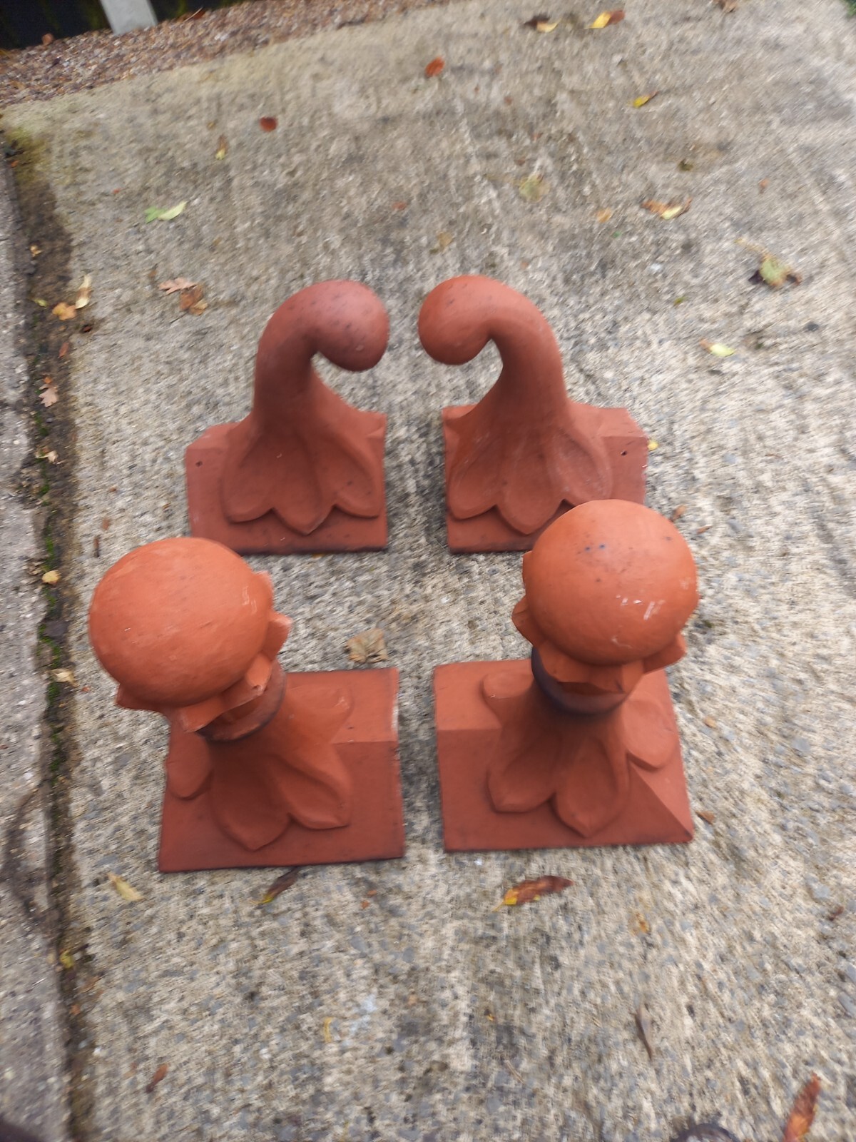 Edwardian Terracotta Roof Finials x4 eBay